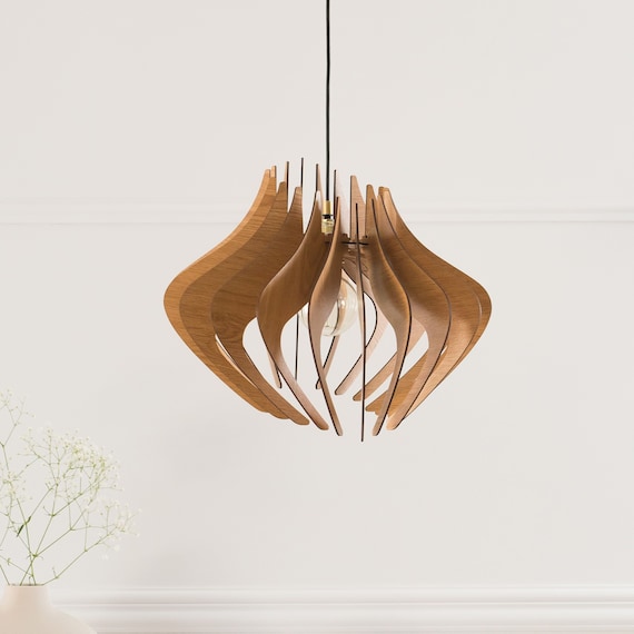 Handmade Wood Chandelier: Modern Nordic Pendant Light