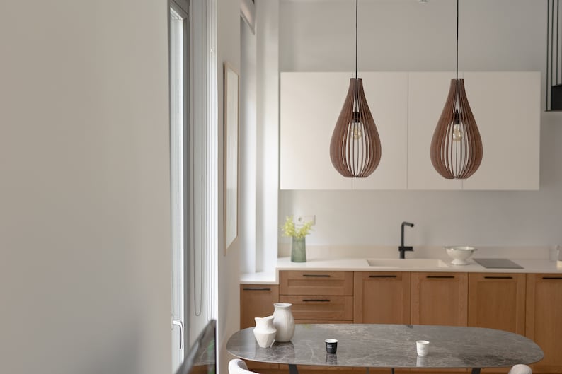 Sophisticated Simplicity: Mid-Century Modern Wooden Pendant Light Fixture Perfect for Every room Let Simplicity Inspire You image 4