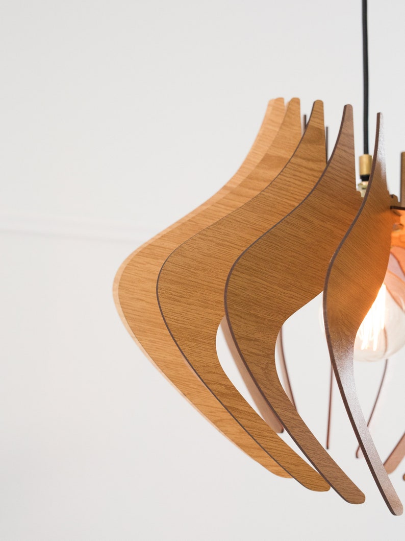 Wood pendant light handmade by Dezaart image 4