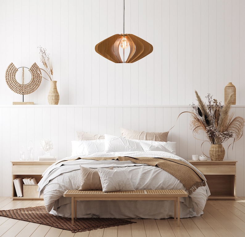 Mid-Century Wood Pendant Light Embrace Modern Elegance for Dining, Kitchen, or Bedroom Illumination from Dezaart. image 6