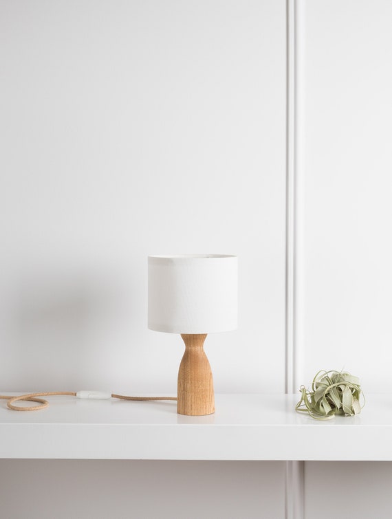 Wood Table Lamp Bedside Lamp Wooden Base Lamp Modern | Etsy