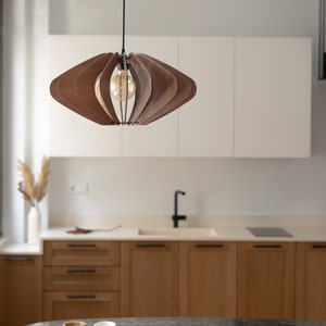 Mid-Century Marvel: Geometric Wooden Pendant Light Fixture Timeless Elegance with Modern Flair image 3