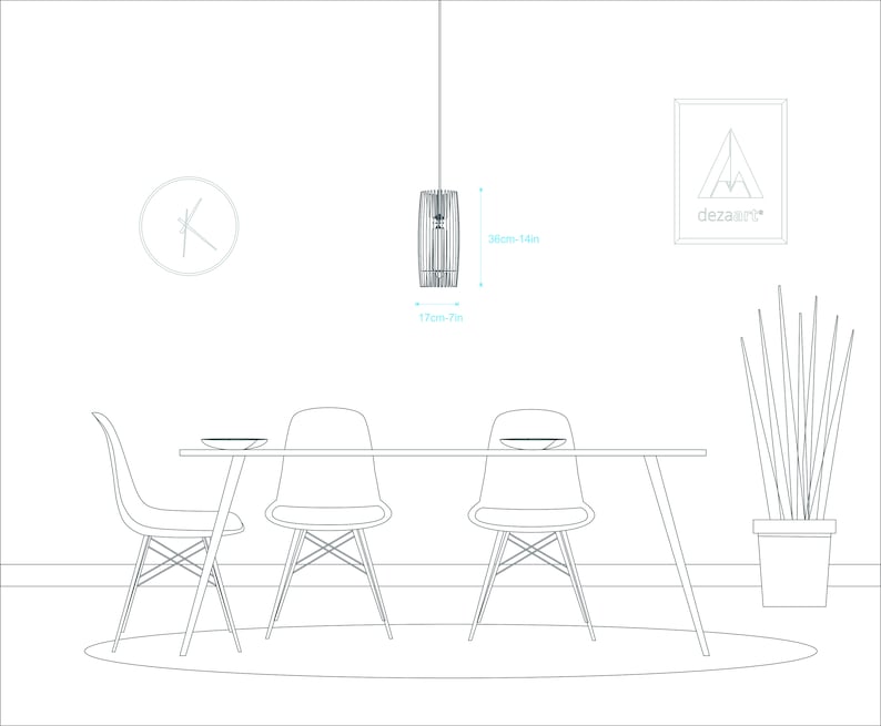 Dezaart Wood Pendant Light image size