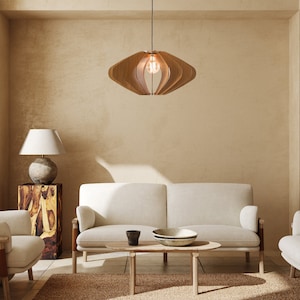 Mid-Century Wood Pendant Light Embrace Modern Elegance for Dining, Kitchen, or Bedroom Illumination from Dezaart. image 5