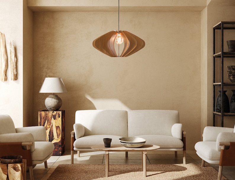 Mid-Century Wood Pendant Light Embrace Modern Elegance for Dining, Kitchen, or Bedroom Illumination from Dezaart. image 5