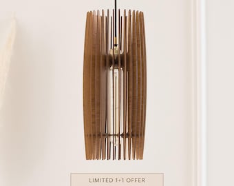 Handmade Wood Pendant Light: Mid-Century Modern Scandinavian Lighting