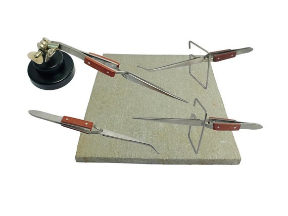 Jewelry Soldering Kit Tools Materials Set Magnesia Block Tweezers 3rd Hand