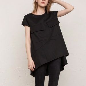 Blouse / Shirt / Black blouse / Top / Avant garde / T shirt / Gift for her / Plus size / Gift for women / Minimalist / Wool fabric