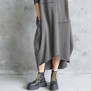 Gray Sweatshirt Dress | Gray Jersey Dress | Casual Summer Dress | Jersey Maxi Dress | Long Sweatshirt | Gray Sweaterdress