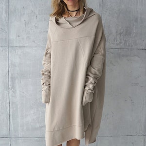 Cotton Oversize Dress / Jersey Cotton Tunic / Creamy Sweatshirt Dress / Cocoon Dress / New Collection