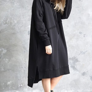 Oversized Hoodie / Aesthetic Hoodie / Long Jersey Dress / Maxi Sweater Dress / Long Oversize Sweatshirt Hoodie