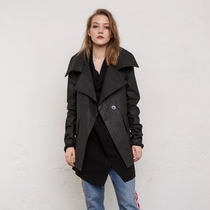 Denim jacket / Jean jacket / Jacket / Black jacket / Blazer / Avant garde / Minimalist / Cotton / Plus size / Goth / Grunge image 1