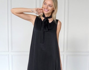 Handmade Black Cupro Maxi Dress: Sleeveless Elegant Summer Dress