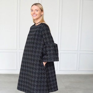 Black midi dress | Elegant dress | A line dress | Black formal dress | Loose fit dress