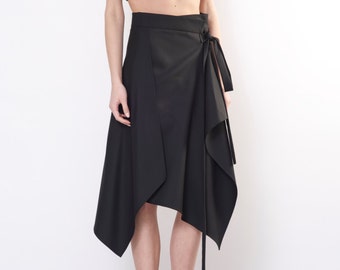 Wrap skirt/ Skirt / Pleated skirt / Maxi skirt / Black skirt / Midi skirt / Aesthetic clothing / Goth / Long skirt / Gift for her