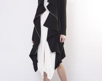 Coat women / Long coat / Wool coat / Wool fabric / Jacket / Minimalist / Oversized coat / Elegant coat /Trench coat / Black coat