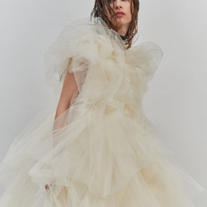 Robe en tulle blanc, robe de bal en tulle, robe bouffante, robe de mariée en tulle, robe midi en tulle, robe bohème blanche, robe de fée blanche