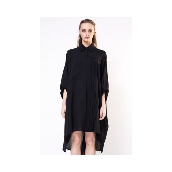 open lace back dress Studio B3 | Shop Online | SS24 | Black Soft Tunic Dress main image 1