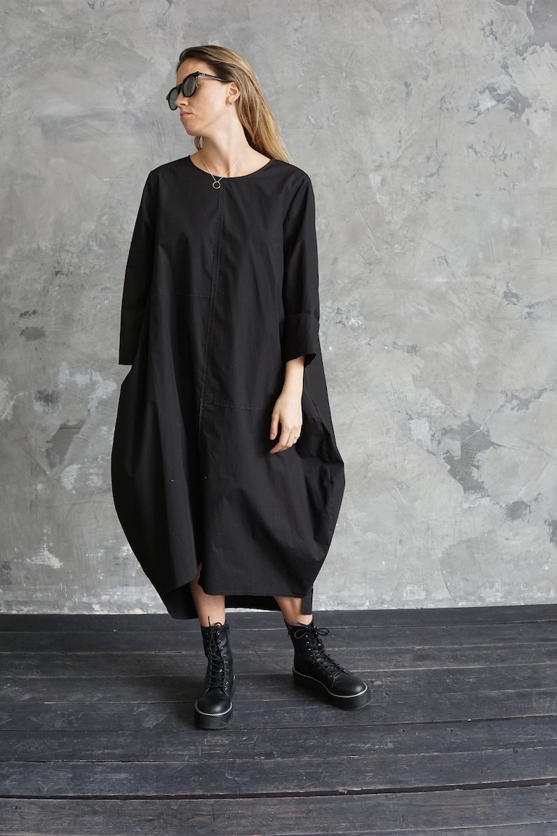 Black Casual Dress Long Black Dress Black Formal Dress Etsy