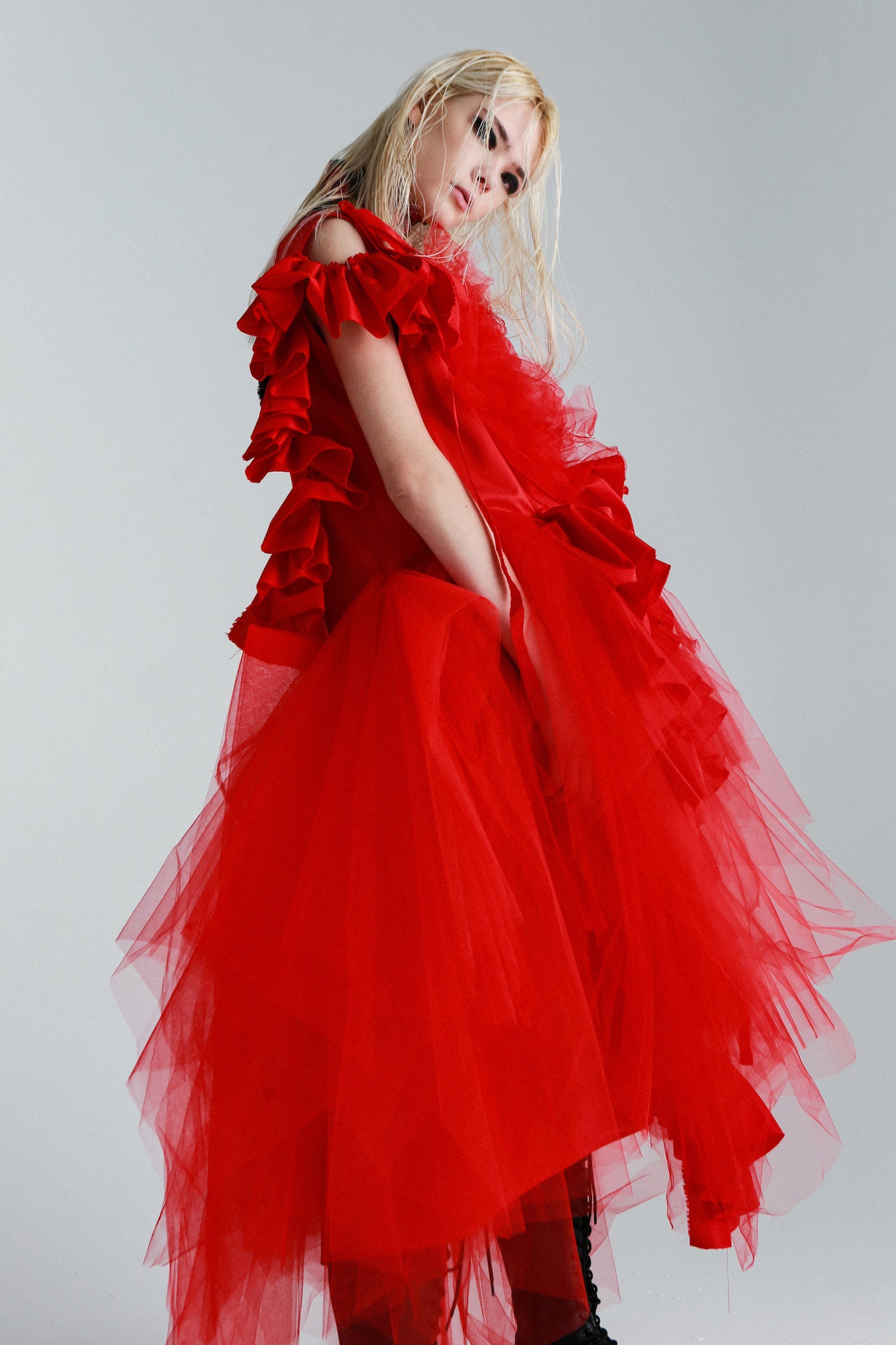 open lace back dress Red Bodycon Dress Halter Neck main image 0