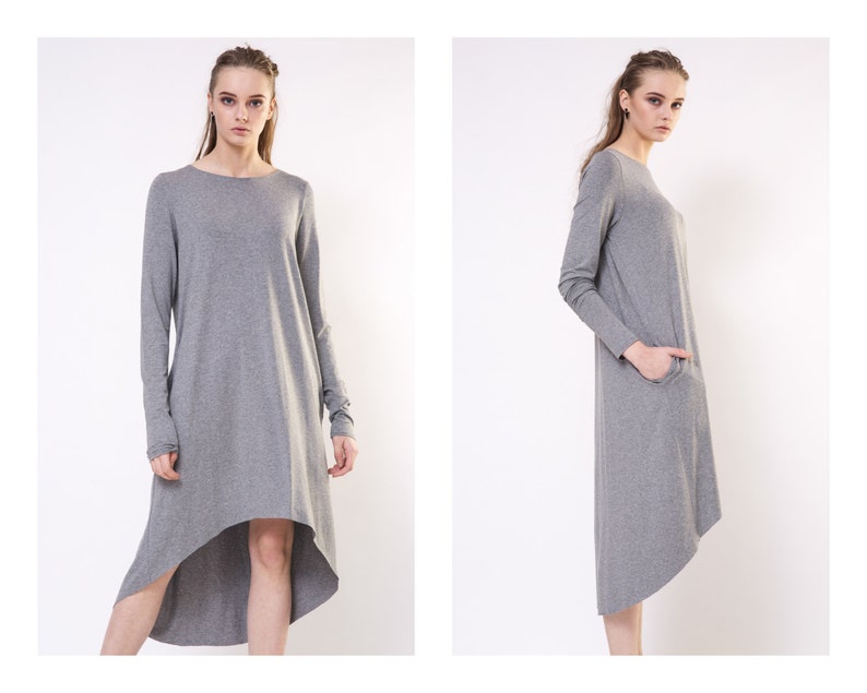 Casual grey jersey dress Clearance