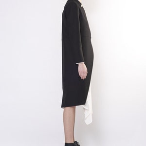 Frock coat / Wool coat / Coat women / Long coat / Black coat / Minimalist / Elegant coat / Wool fabric / Winter coat / Unisex / Plus size image 4