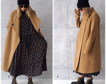 Long Camel Coat / Cashmere Coat / Wool Camel Coat / Oversized Camel Coat / Loose Fit Spring Coat