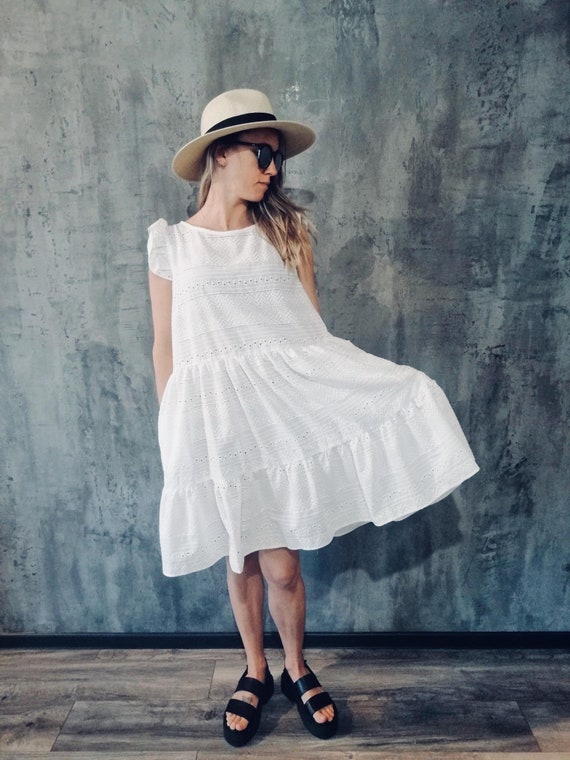 white summer beach dress