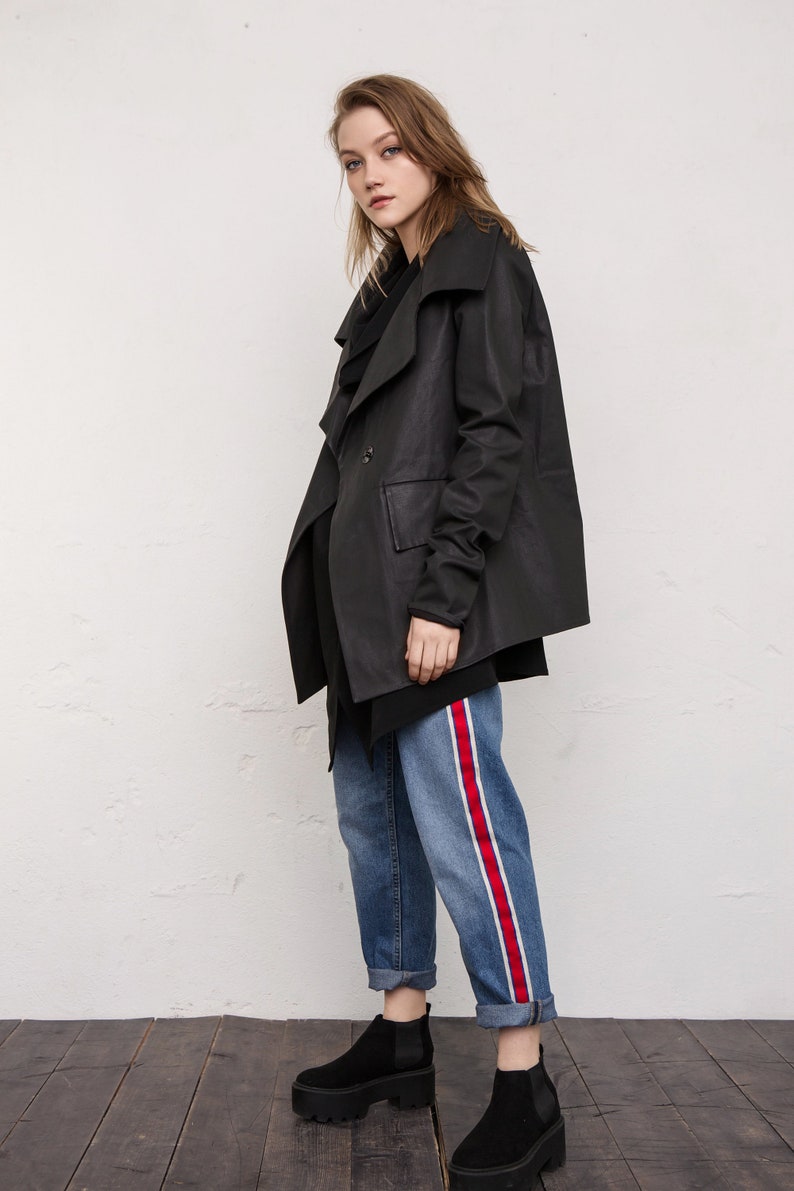 Denim jacket / Jean jacket / Jacket / Black jacket / Blazer / Avant garde / Minimalist / Cotton / Plus size / Goth / Grunge image 2
