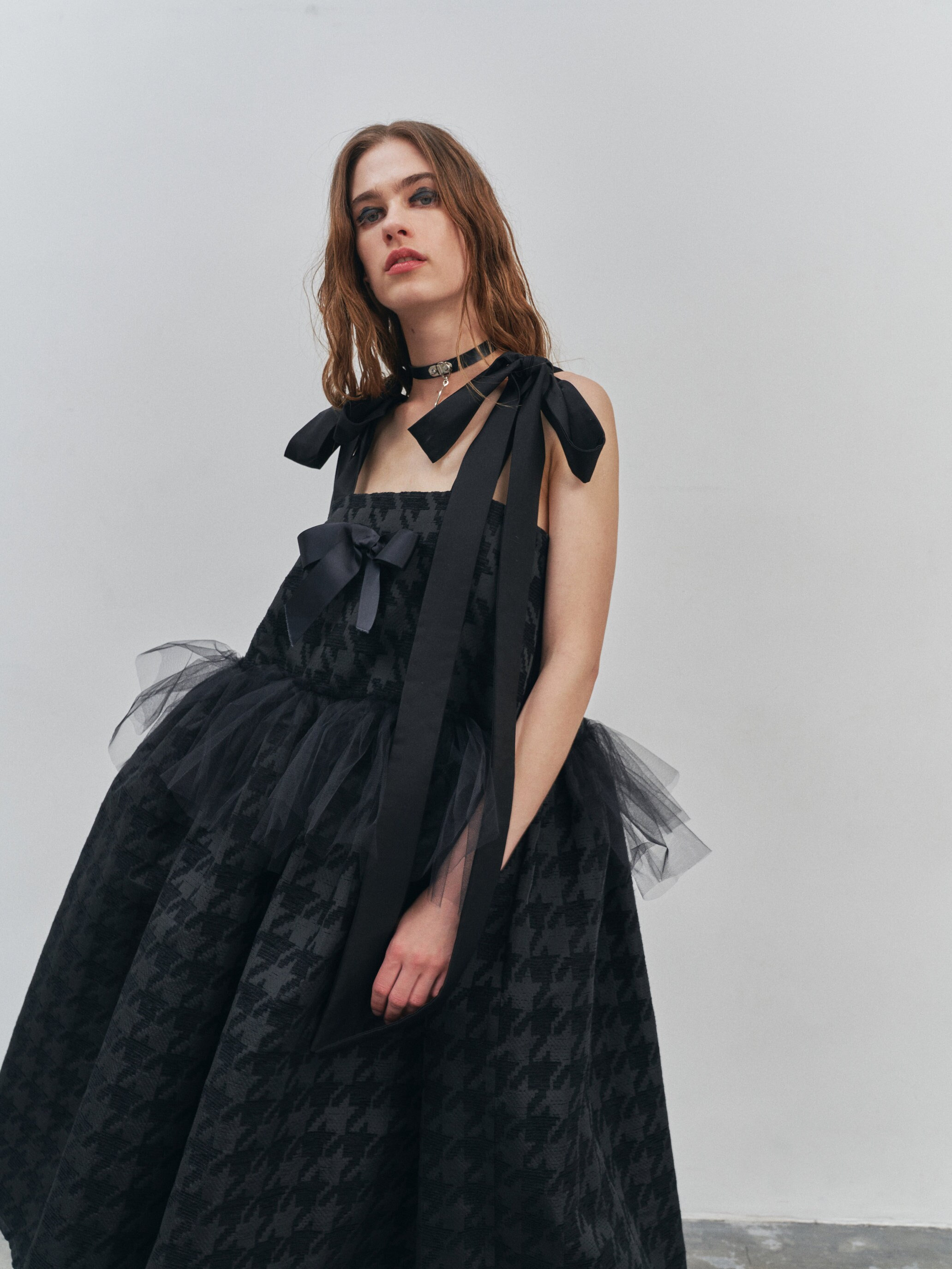 Black Pinafore Dress: Ribbon Braces, Tulle Frill, Calf-length - Etsy