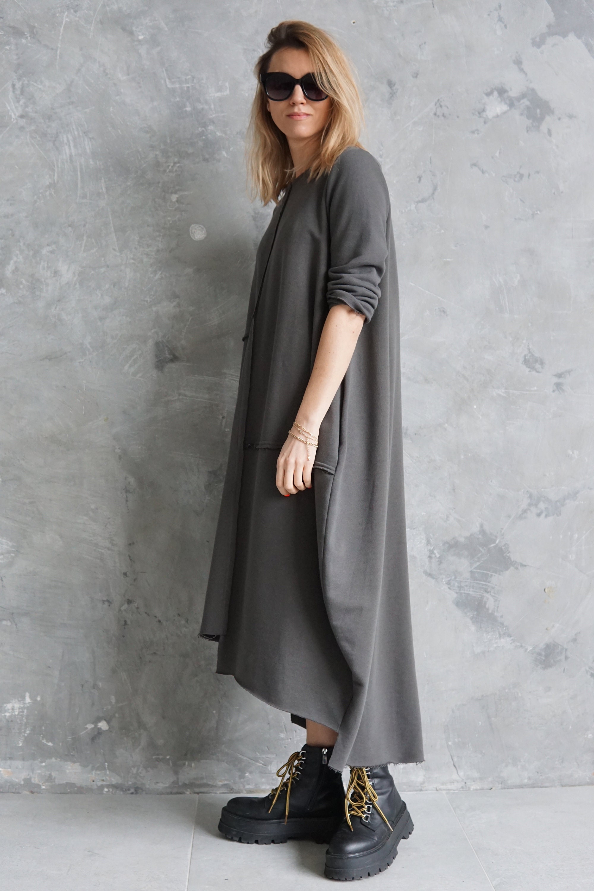 Gray Sweatshirt Dress | Gray Jersey Dress | Casual Summer