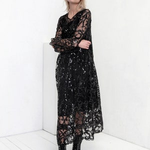 Christmas Dress / Wedding guest dress / Long evening dress / Evening gown / Black evening organza dress