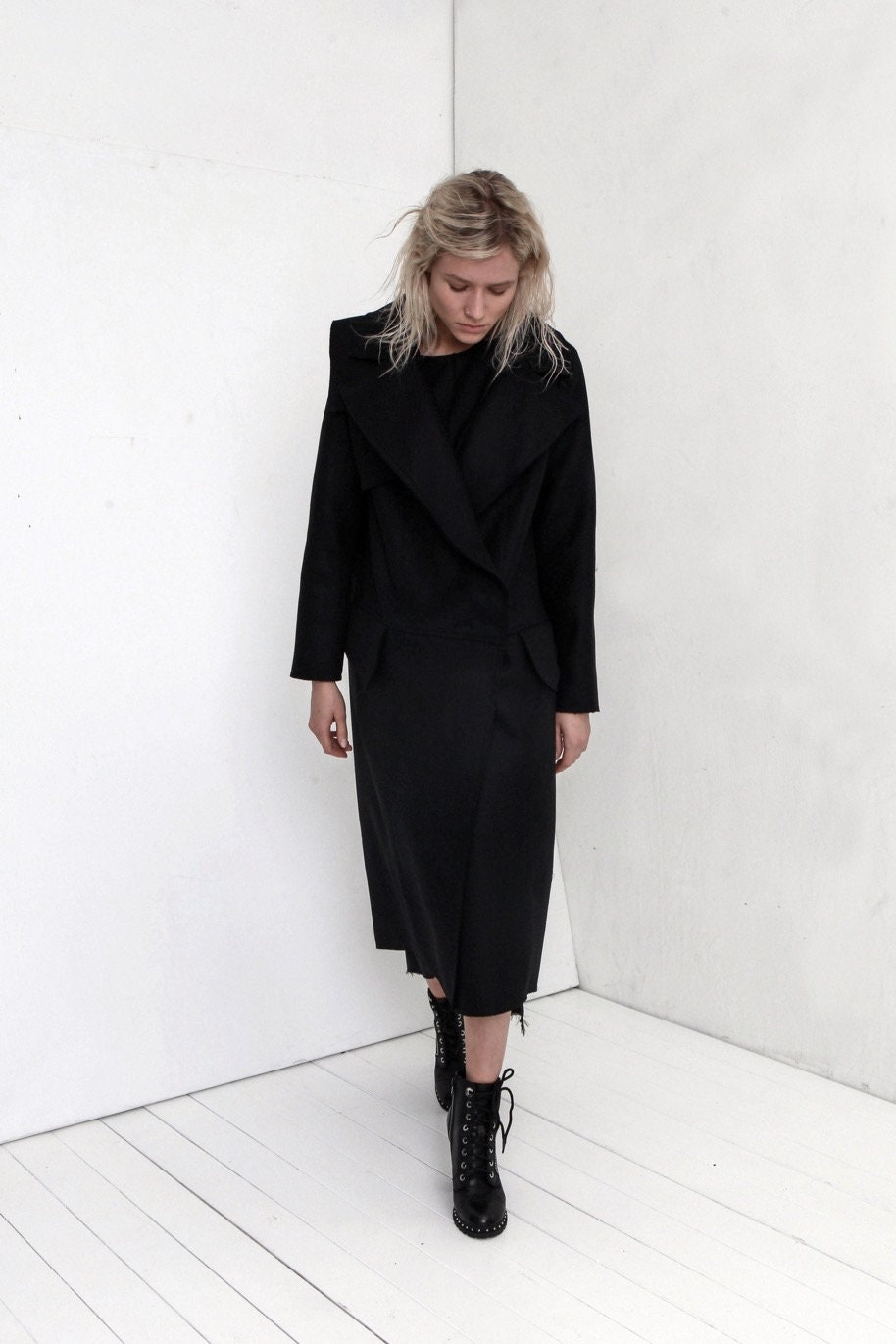 アウターその他 GLOWNY G WOOL COAT LONG BLACK G WOOL COAT - LONG (BLACK) - GLOWNY