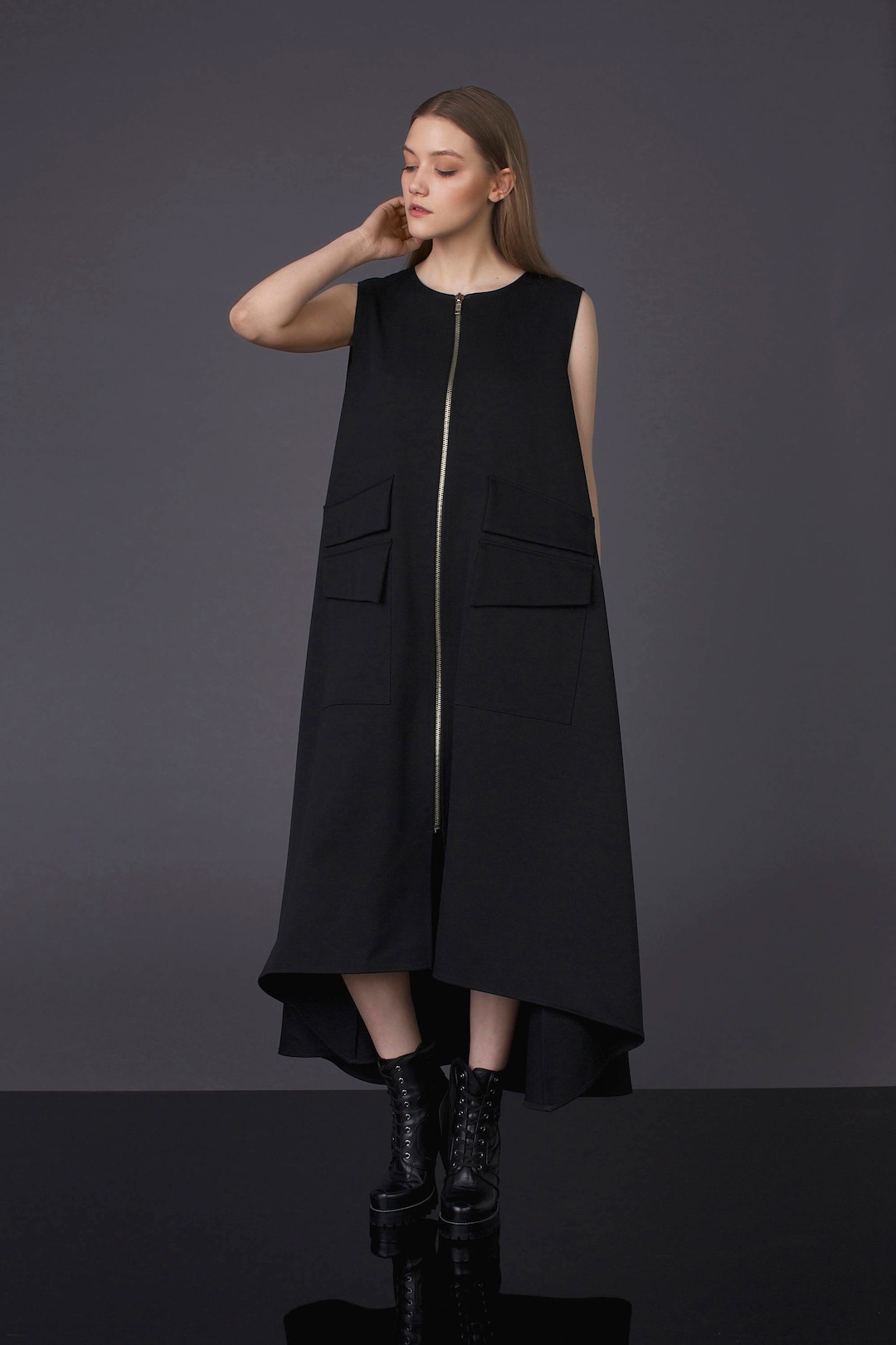 cos asymmetric layered dress Ashley Lauren 4496 Sequin Bishop Sleeve Crew Neck Tea Length Cocktail –  Glass Slipper Formals
