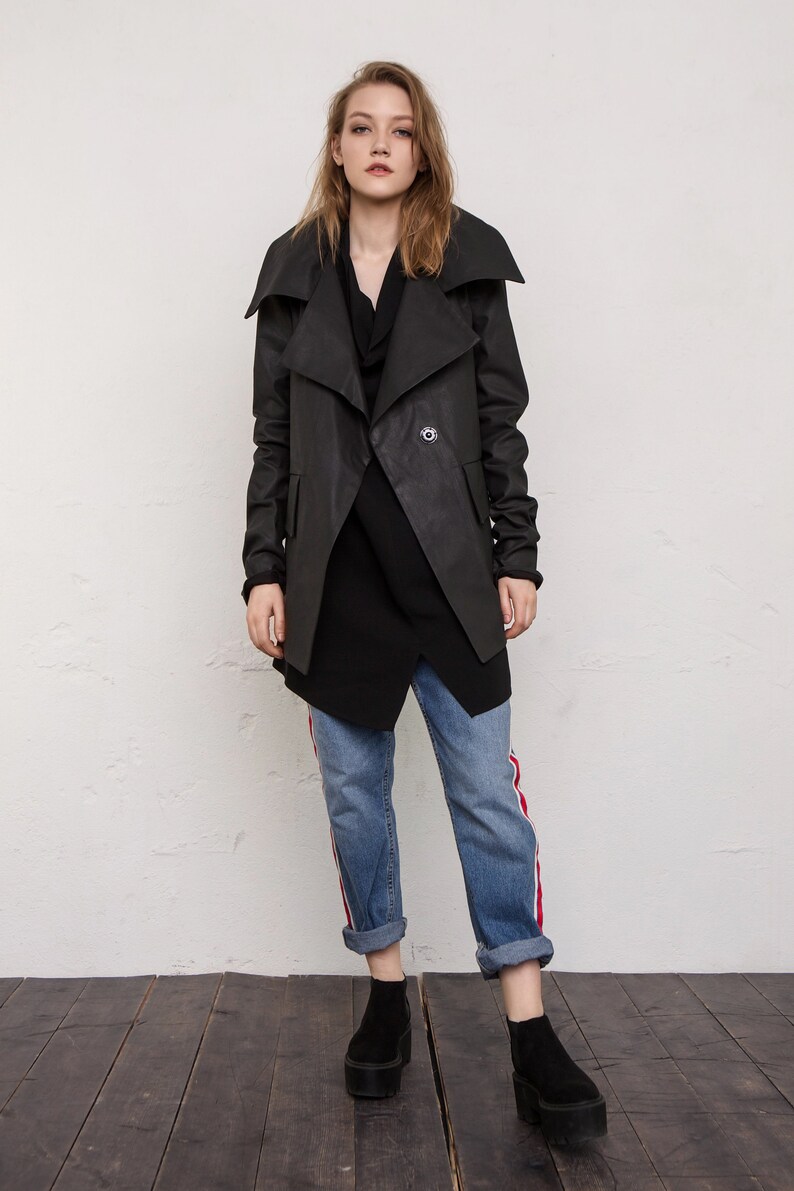 Denim jacket / Jean jacket / Jacket / Black jacket / Blazer / Avant garde / Minimalist / Cotton / Plus size / Goth / Grunge image 1