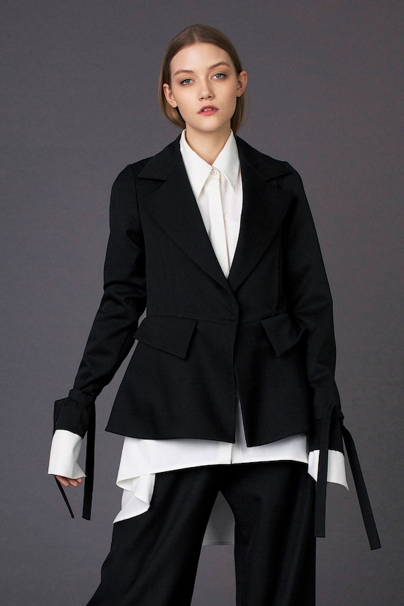 women's black blazer jacket plus size