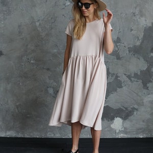 Summer bridesmaids dress Ivory dress Cocktail dress Pastel summer dress Wedding guest dress image 9