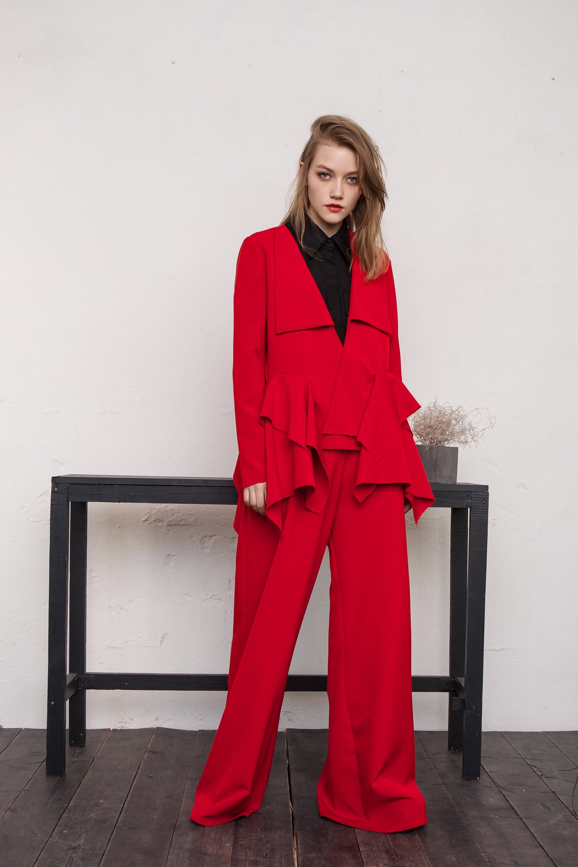 Suit / Women Suit / Palazzo Pants / Blazer / Jacket / Pants / - Etsy Finland