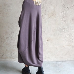 Brown jersey dress Casual dress Brown loose tunic Long sweatshirt dress Cotton dress Casual wear dress image 9