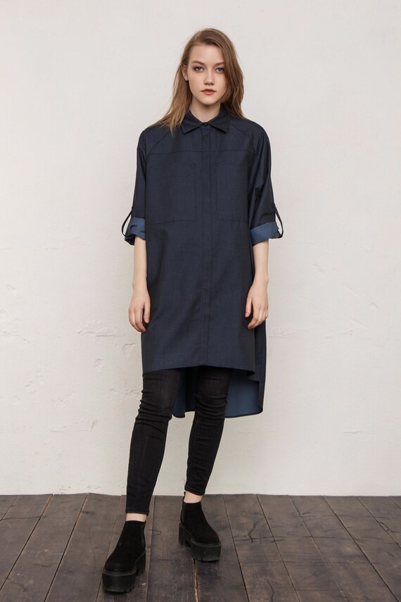 plus size denim tunic shirt