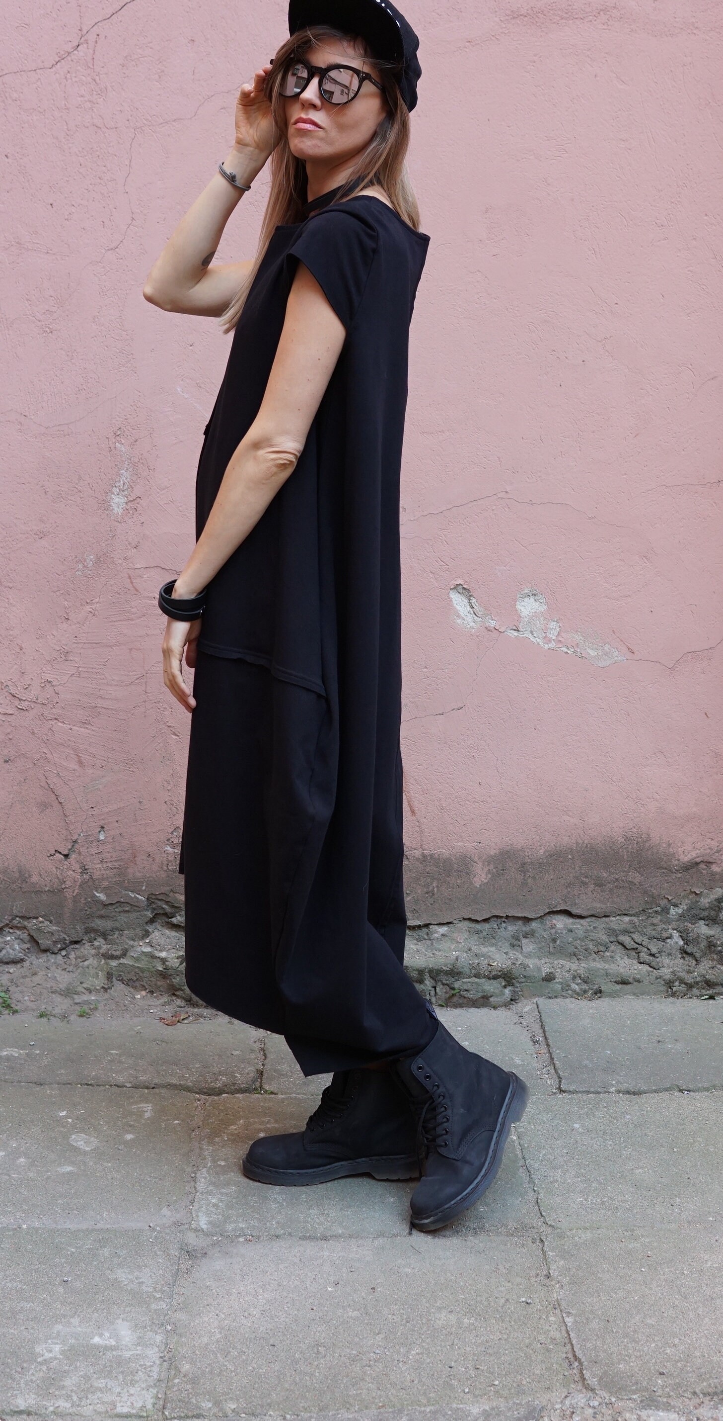 Sweatshirt / Dress / Black Dress / Long Dress / Cotton Dress Sweatshirt / Dress / Black Dress / Long Dress / Cotton Dress