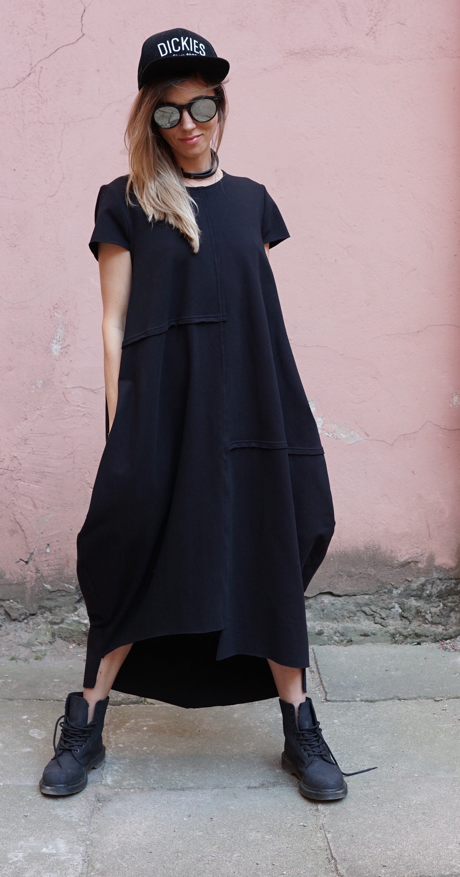 Sweatshirt / Dress / Black Dress / Long Dress / Cotton Dress / - Etsy