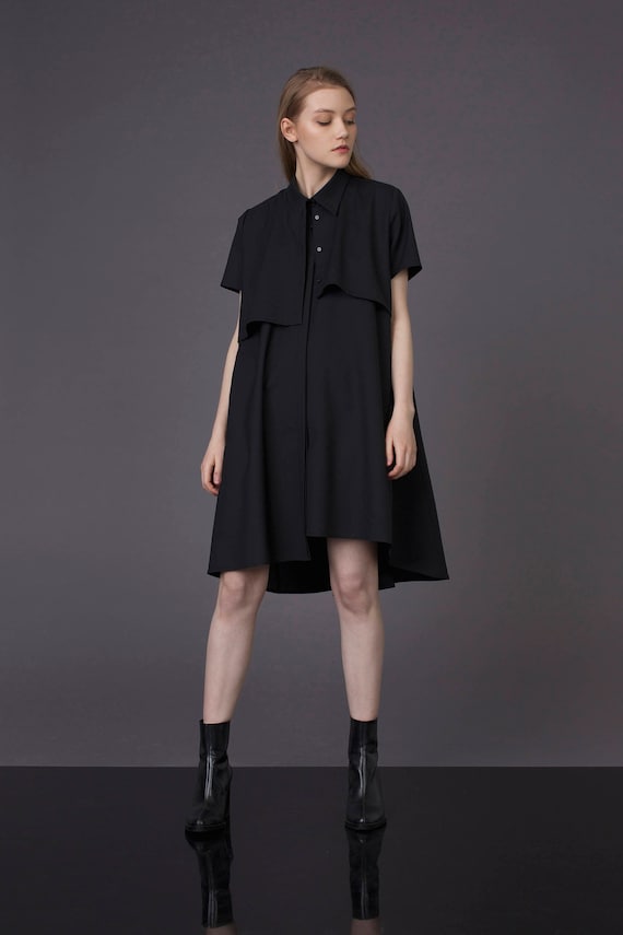 goth shirt dress Dark In Love - Military Gothic Black - Dress - Black - XXL
