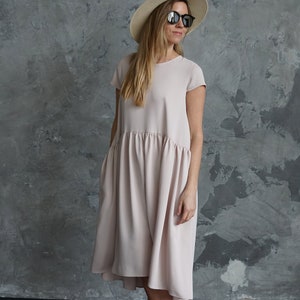 Summer bridesmaids dress Ivory dress Cocktail dress Pastel summer dress Wedding guest dress image 8