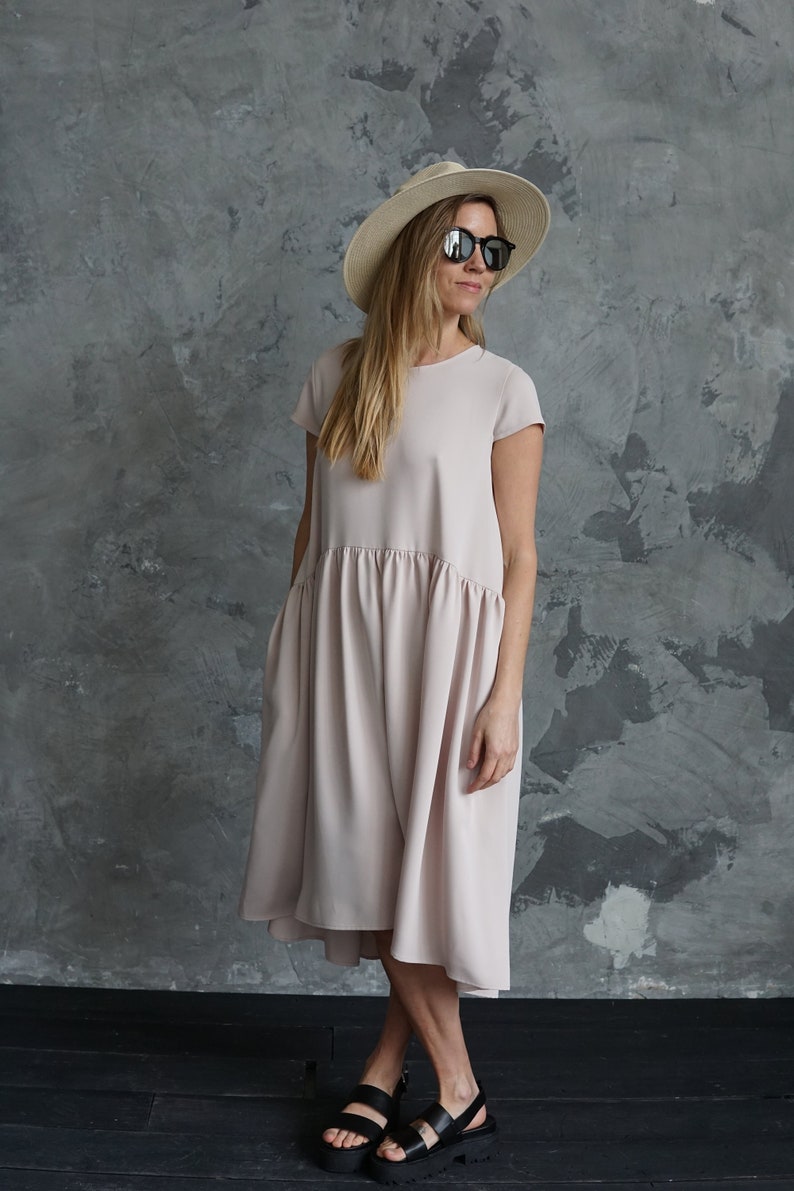 Summer bridesmaids dress Ivory dress Cocktail dress Pastel summer dress Wedding guest dress image 8