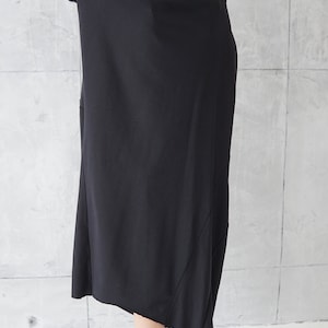 Jersey Dress Casual Dress Black Loose Tunic Sweatshirt Dress Cotton Dress Casual Wear Dress image 9