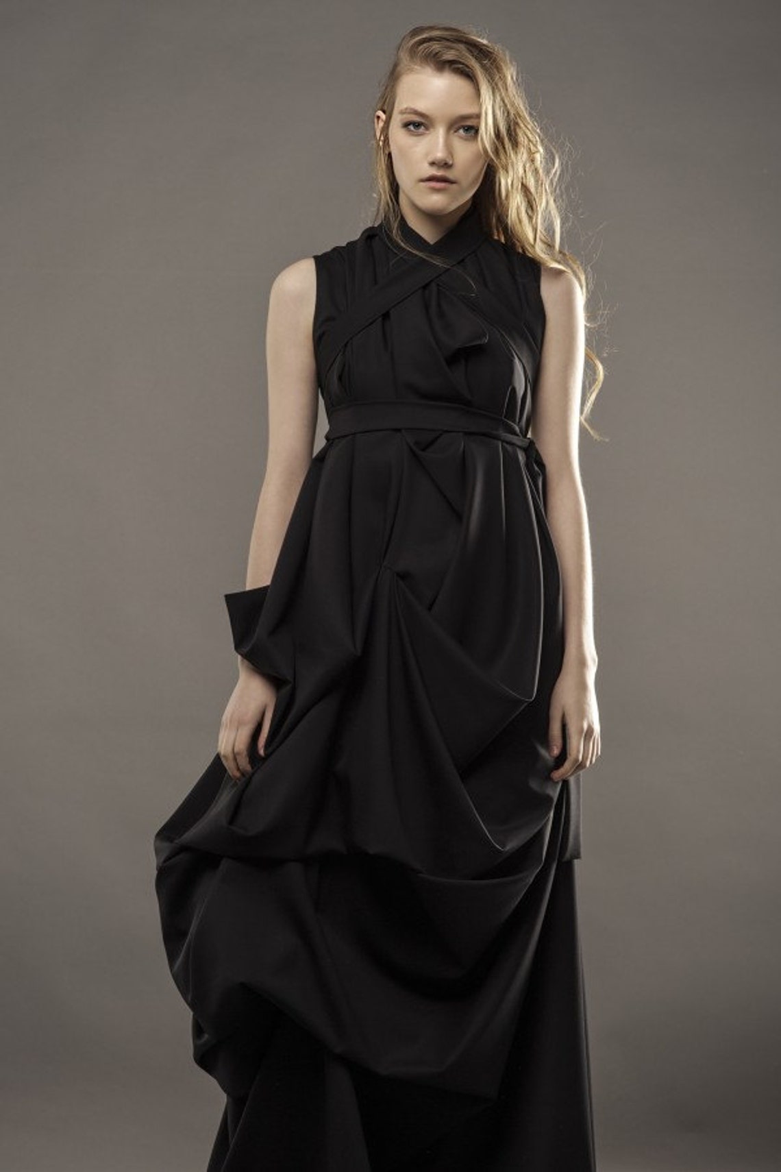 Black Wedding Dress / Evening Gown / Black Maxi Dress / | Etsy