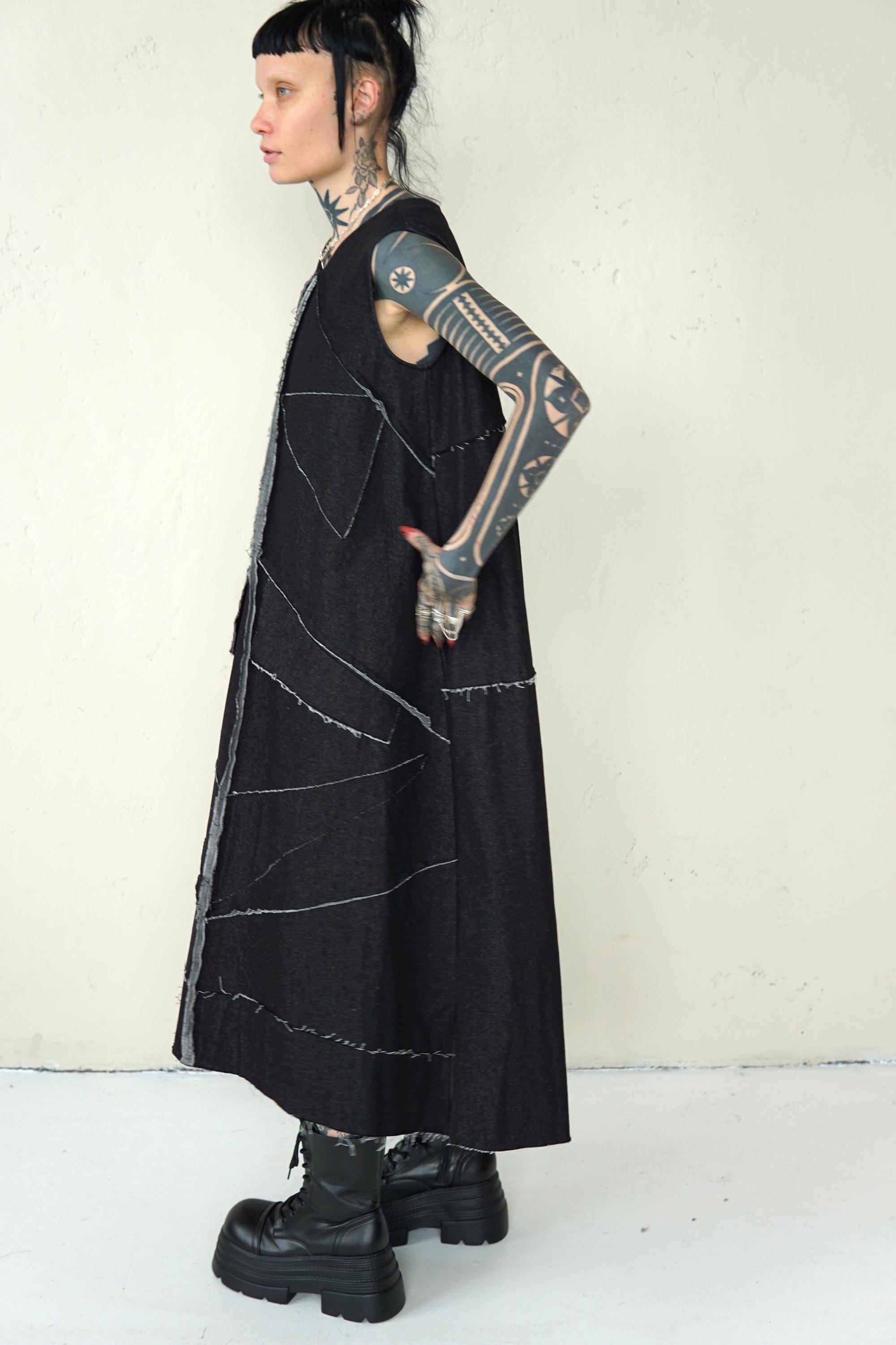 Handmade Denim Pinafore Dress: A-Line Cotton Summer Dress
