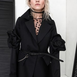 Short wool jacket / Avant-garde jacket / Stylish black jacket / Unique designer clothers