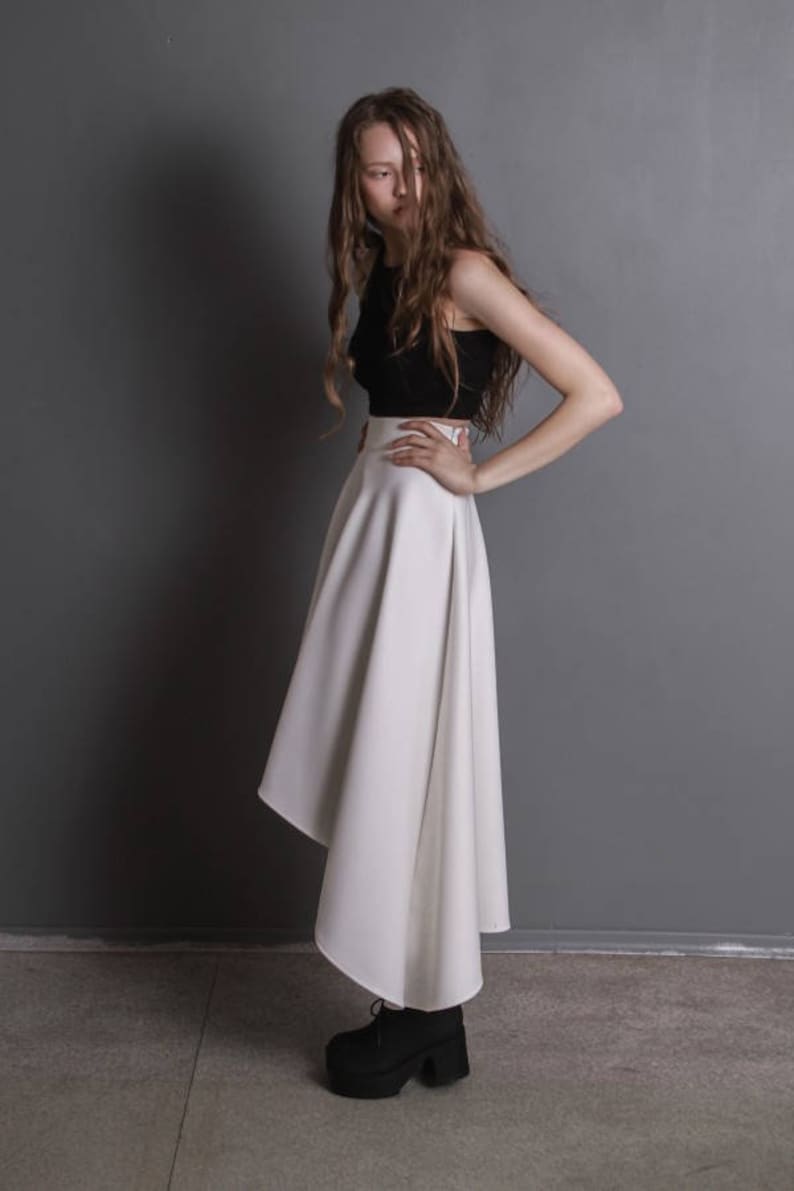 Wedding skirt / Bridal skirt / Bridal separates / Skirt / Midi skirt / Maxi skirt / White skirt / Wedding gown / Asymmetrical skirt image 4